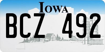 IA license plate BCZ492