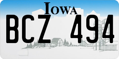 IA license plate BCZ494