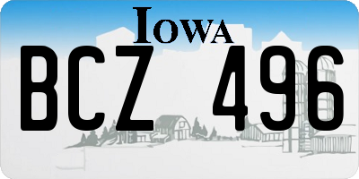 IA license plate BCZ496