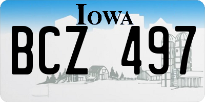 IA license plate BCZ497