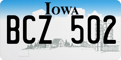 IA license plate BCZ502