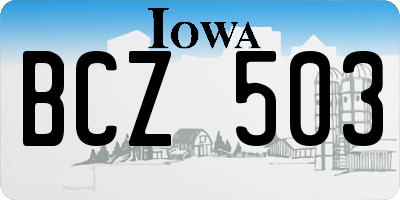 IA license plate BCZ503