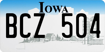IA license plate BCZ504