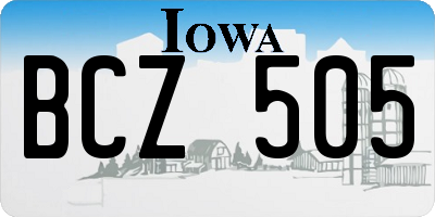 IA license plate BCZ505