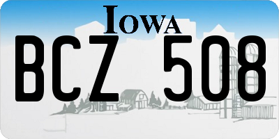 IA license plate BCZ508