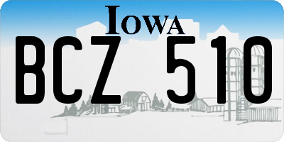 IA license plate BCZ510