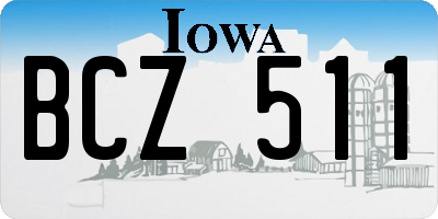 IA license plate BCZ511