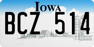 IA license plate BCZ514