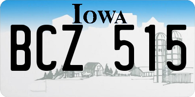 IA license plate BCZ515