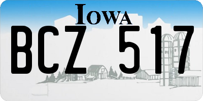IA license plate BCZ517