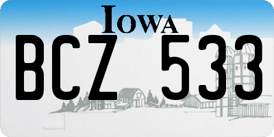 IA license plate BCZ533