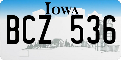 IA license plate BCZ536