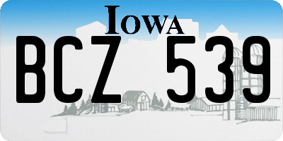 IA license plate BCZ539