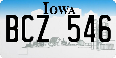 IA license plate BCZ546