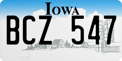 IA license plate BCZ547