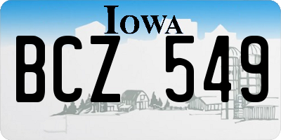 IA license plate BCZ549