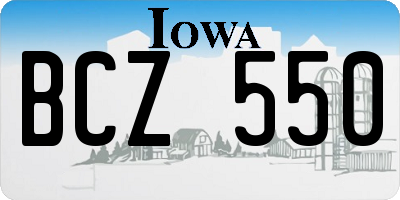 IA license plate BCZ550