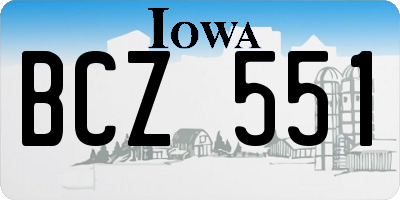 IA license plate BCZ551