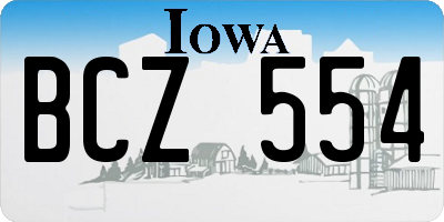 IA license plate BCZ554