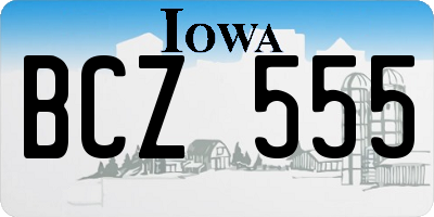 IA license plate BCZ555