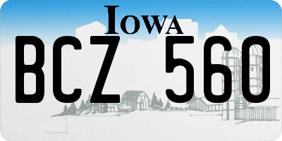 IA license plate BCZ560