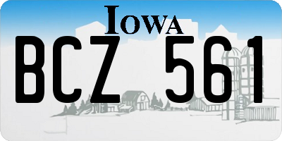 IA license plate BCZ561