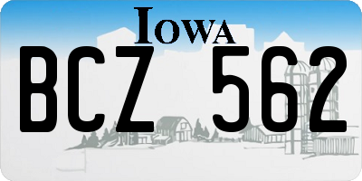 IA license plate BCZ562
