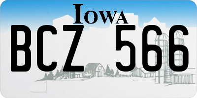IA license plate BCZ566
