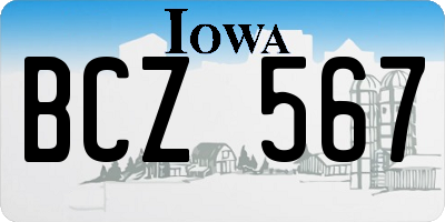 IA license plate BCZ567