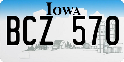 IA license plate BCZ570