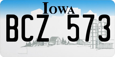 IA license plate BCZ573