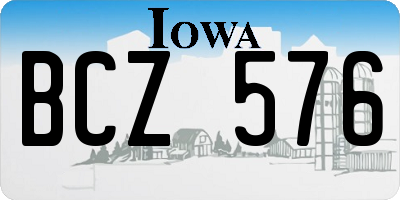 IA license plate BCZ576