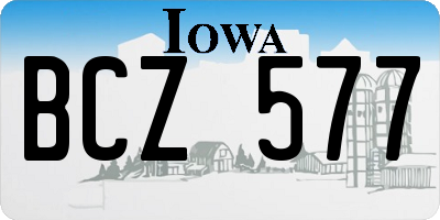 IA license plate BCZ577