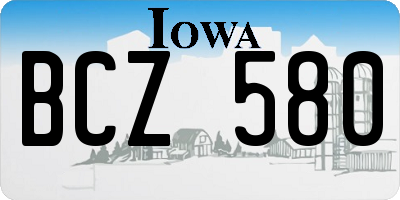 IA license plate BCZ580
