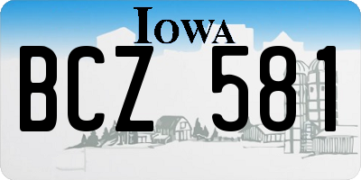IA license plate BCZ581