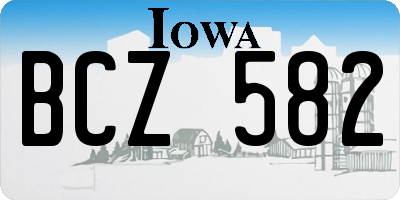 IA license plate BCZ582