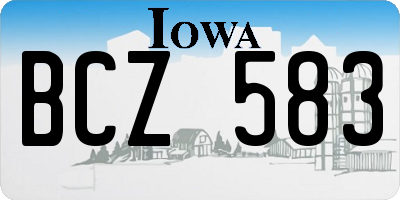 IA license plate BCZ583