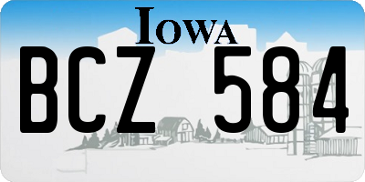 IA license plate BCZ584