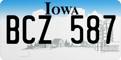 IA license plate BCZ587