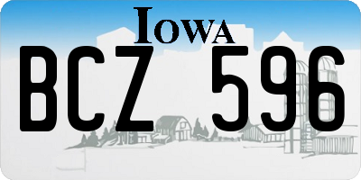 IA license plate BCZ596