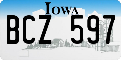 IA license plate BCZ597