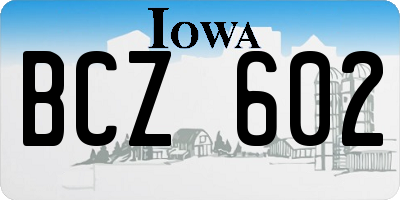IA license plate BCZ602