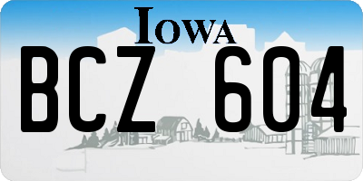 IA license plate BCZ604