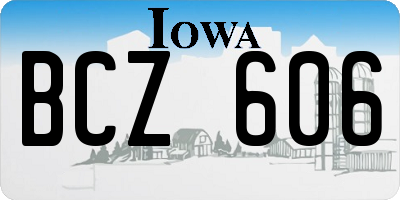 IA license plate BCZ606