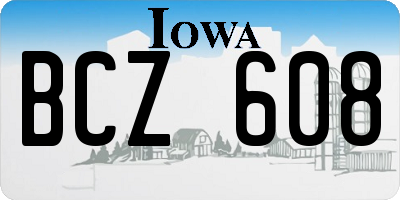 IA license plate BCZ608