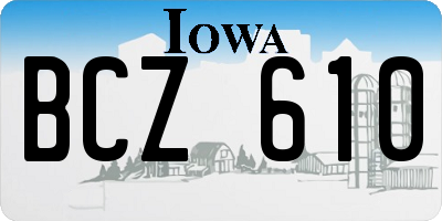 IA license plate BCZ610