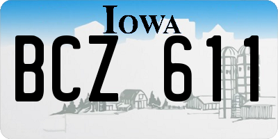 IA license plate BCZ611