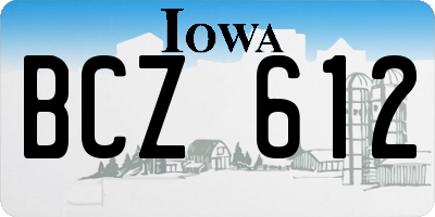 IA license plate BCZ612