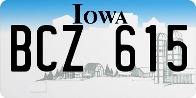 IA license plate BCZ615