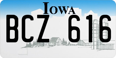 IA license plate BCZ616